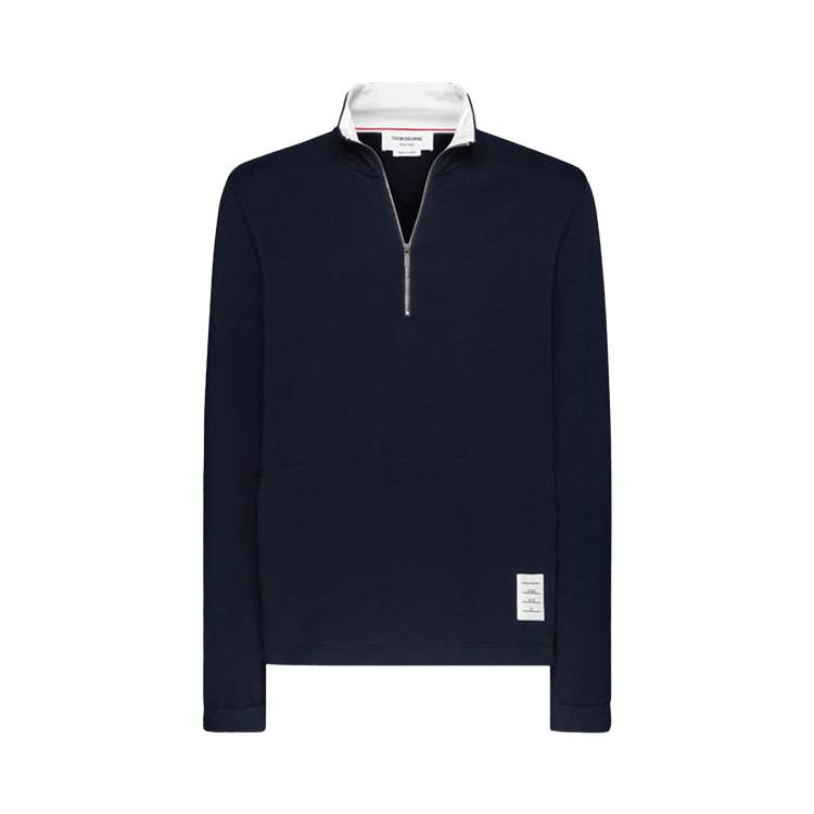 Thom Browne Funnel Neck Half Zip Pullover 'Navy'