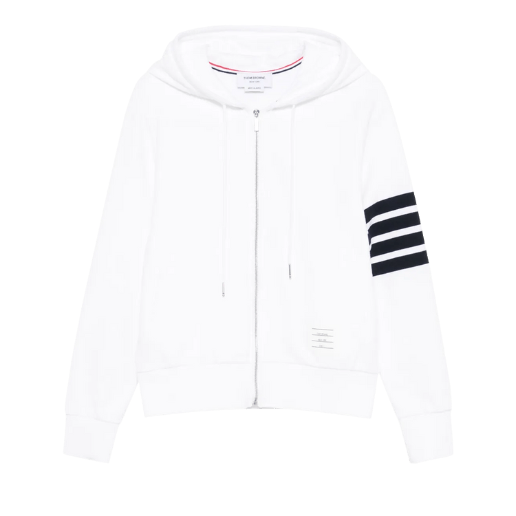 Thom Browne Classic Loopback with Engineered 4 Bar Zip Up Hoodie 'White/Navy'