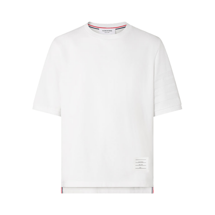 Thom Browne Short-Sleeve Rib Cuff Tee 'White'