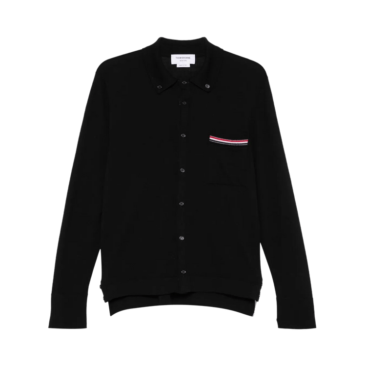 Thom Browne Jersey Stitch Button Down Point Collar Long-Sleeve Shirt 'Black'