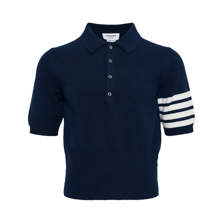 Thom Browne Wool Classic Fit Short-Sleeve Polo 'Navy'