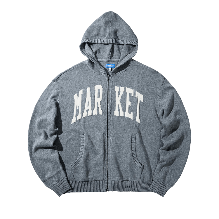 Market Classic Arc Full Zip Sweater Hoodie 'Grey'