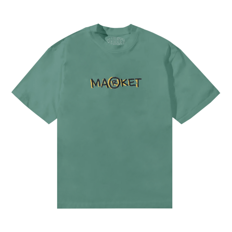Market Smiley Doodle T-Shirt 'Green'