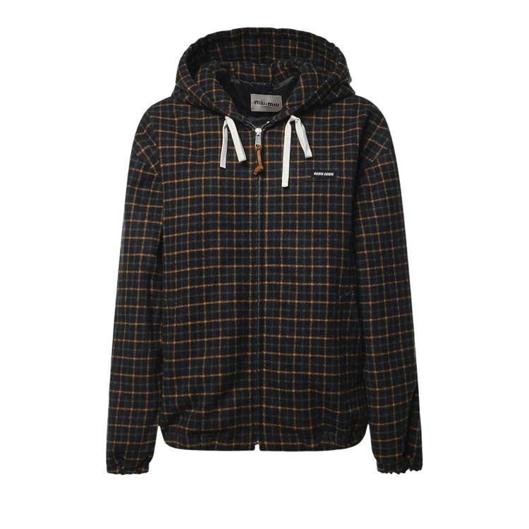 Miu Miu Check Color Padded Blouson 'Blu/Giallo'