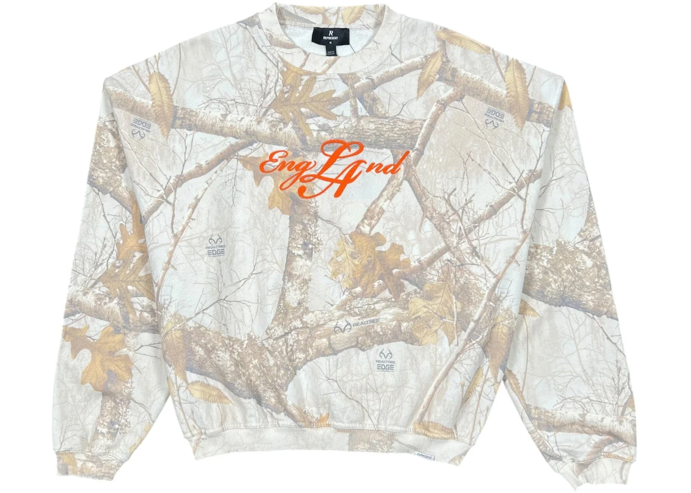 Represent England Washed Sweater White Camo