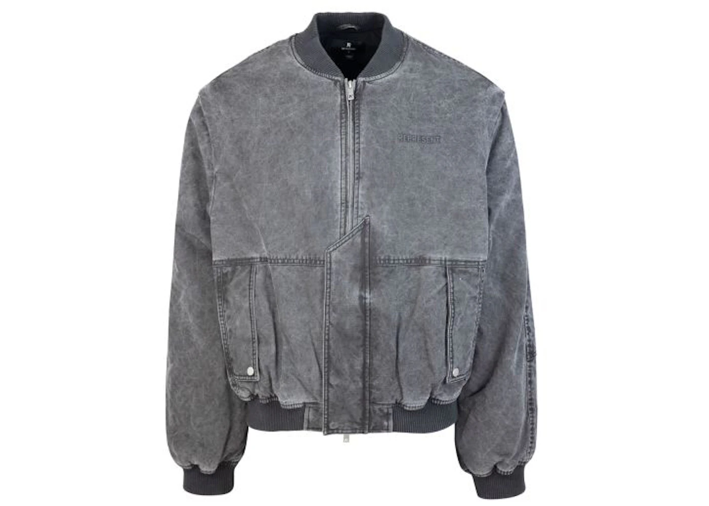 Represent Bomber Inset Sleeve Jacket Stained Black