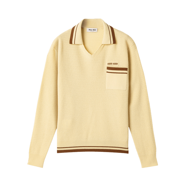 Miu Miu Rete F.12 Scollo 'Crema'