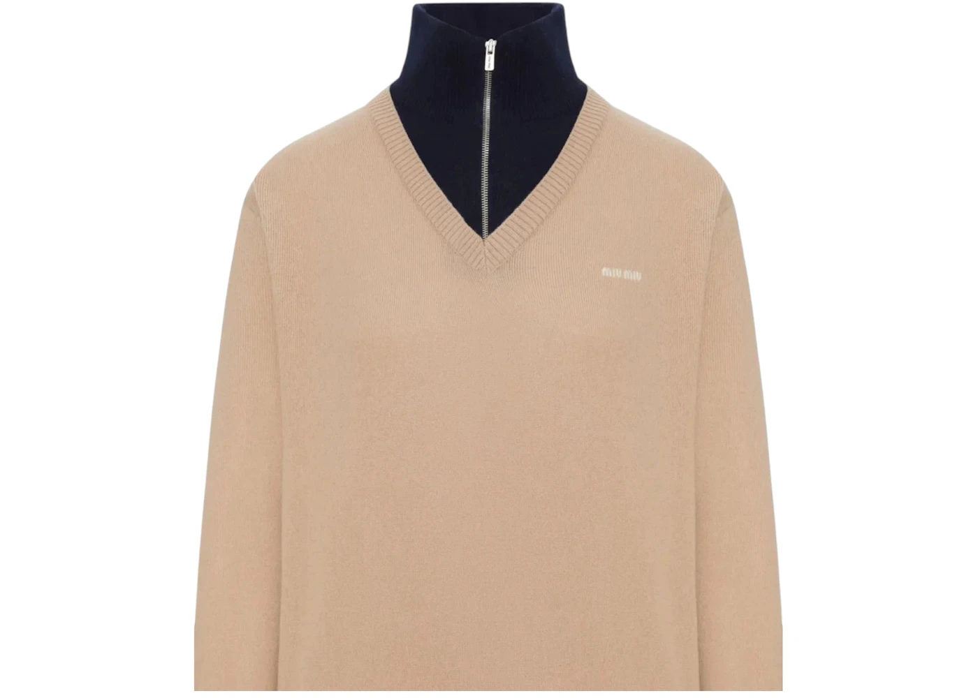 Miu Miu Women's F.12 Collo Alto Sweater Albino/Blu