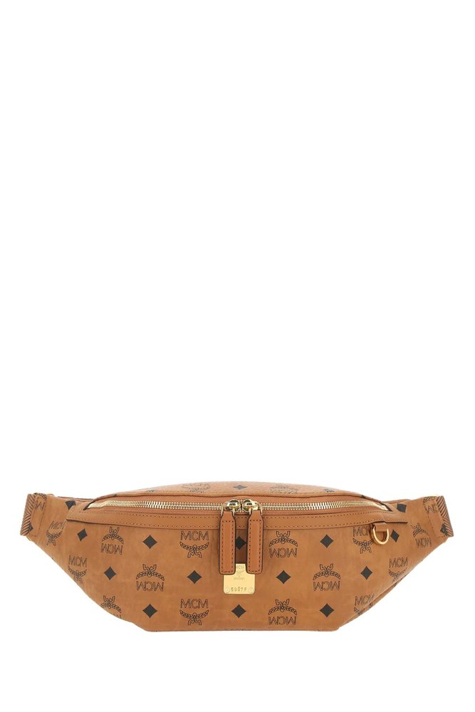 MCM Visetos Logo Print Medium Belt Bag