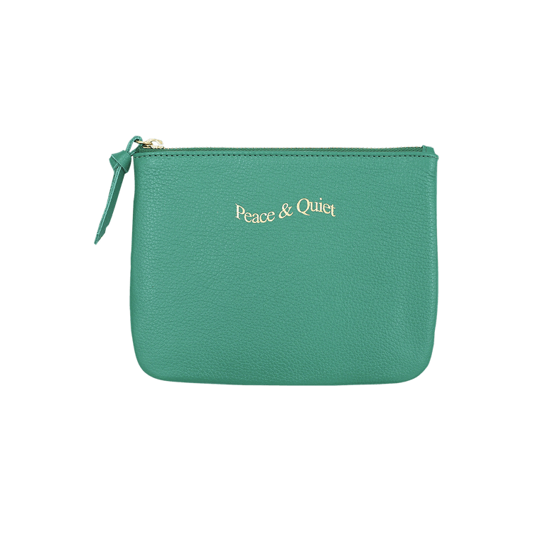 Museum of Peace & Quiet Wordmark Pebble Leather Pouch 'Green'
