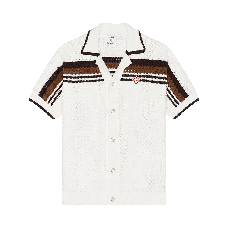 Casablanca Crochet Short Sleeve Shirt 'White'