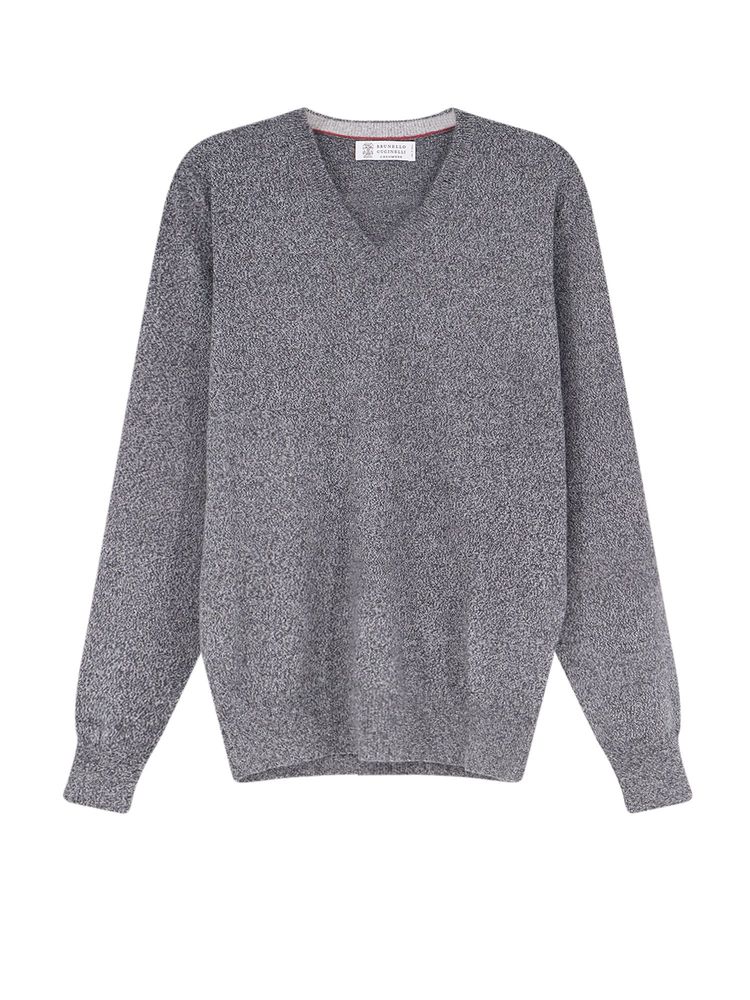 Brunello Cucinelli V-Neck Ribbed Knitted Jumper