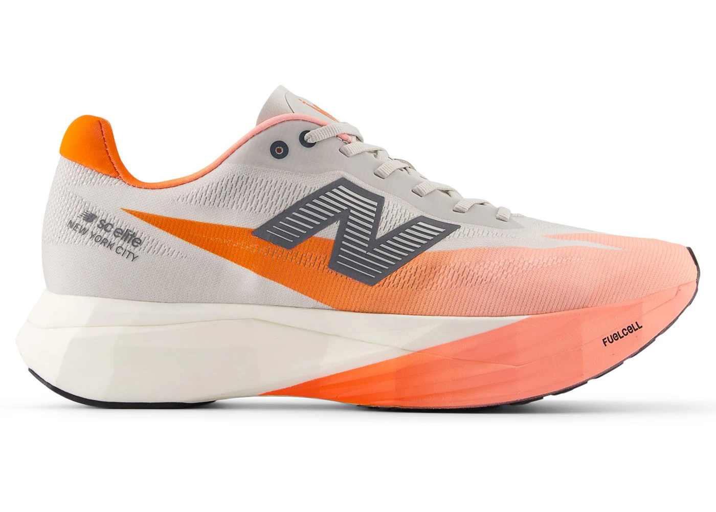 New Balance TCS NYC Marathon FuelCell SuperComp Elite v5 Grapefruit Grey Matter Poppy