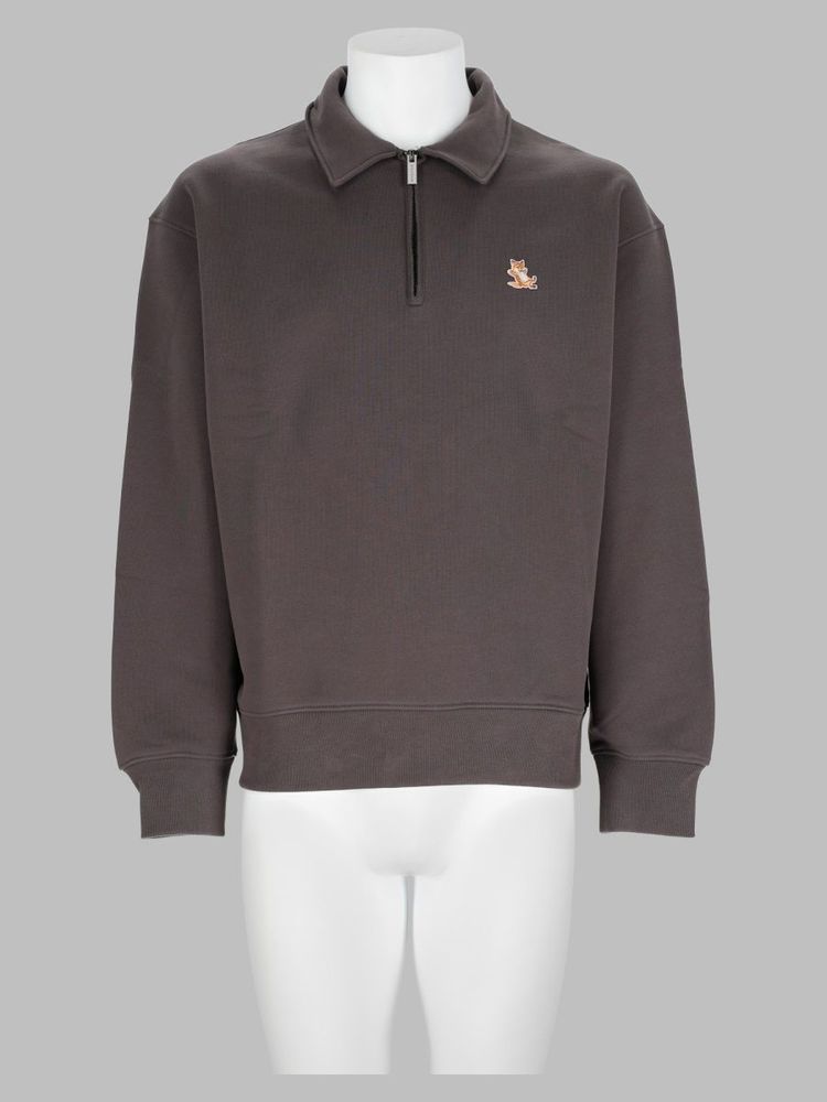 Maison Kitsuné Embroidered Half-Zip Sweatshirt