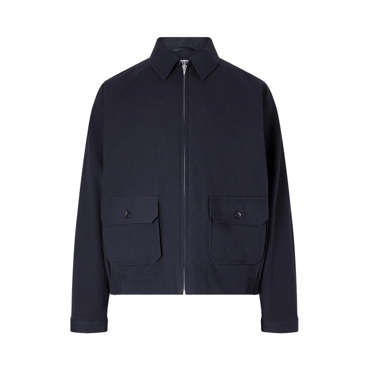 Bode Seersucker Coach's Jacket 'Dark Navy'