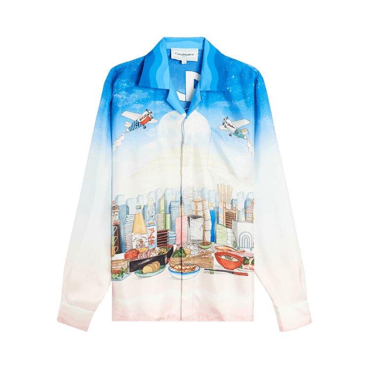 Casablanca Long-Sleeve Cuban Collar Shirt 'Casa Cafe'