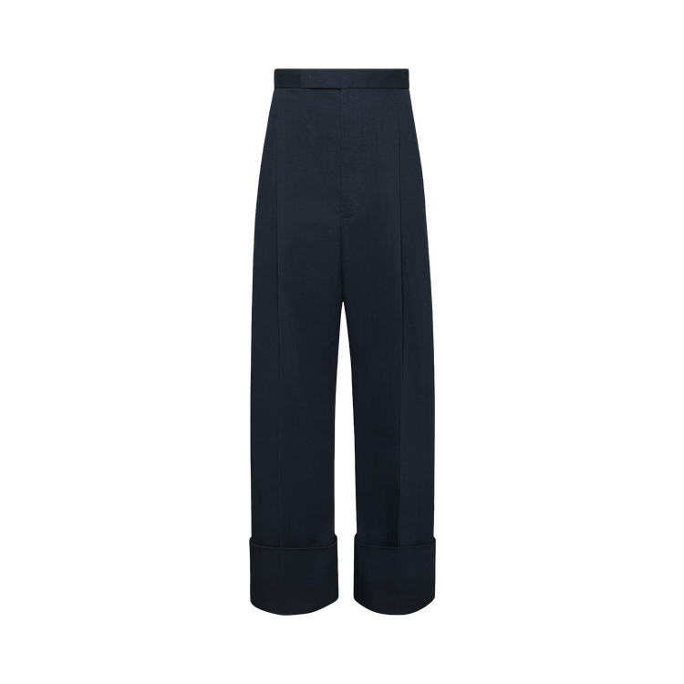 Thom Browne High Rise Double Pleat Trouser With Backstrap 'Navy'