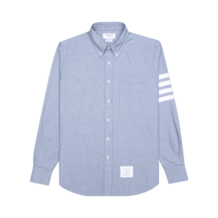 Thom Browne 4 Bar Fitted Button Down Flannel Shirt 'Light Blue'