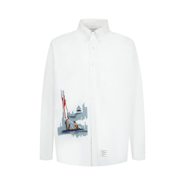Thom Browne Straight Fit BD Long-Sleeve Shirt 'White'
