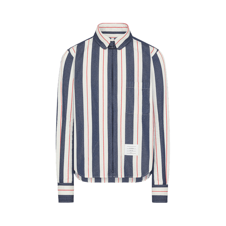 Thom Browne Round Hem Zip Up Shirt 'White'