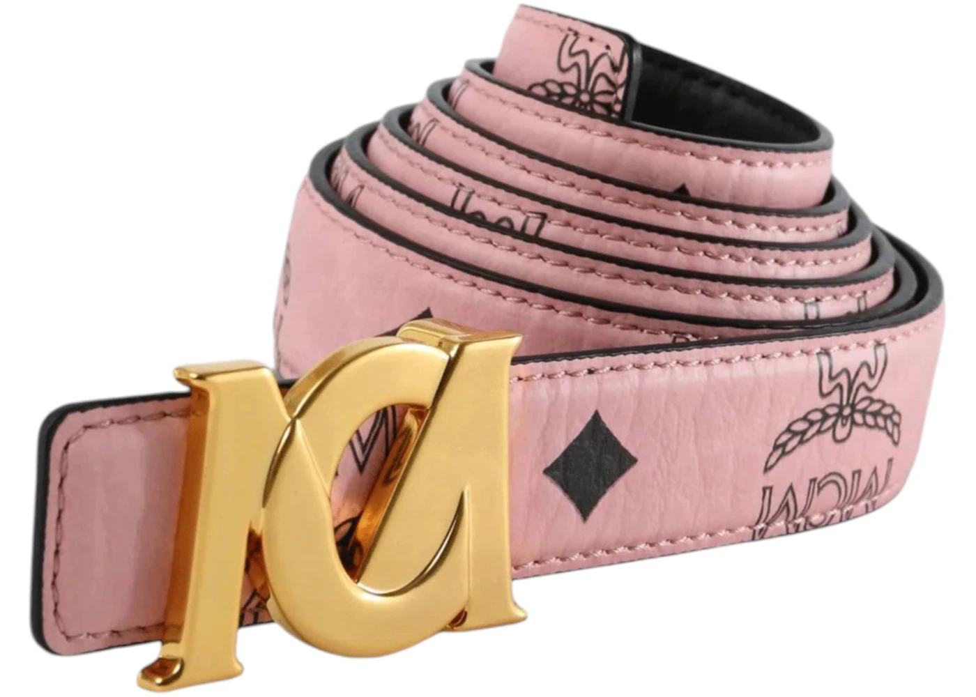 MCM M-Art VI 24K Goldbrass Belt Soft Pink