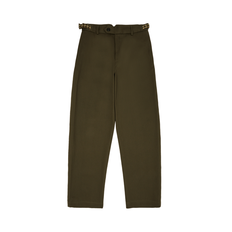 Nicholas Daley Two Pocket Straight Leg Trouser 'Olive/Brown Check'