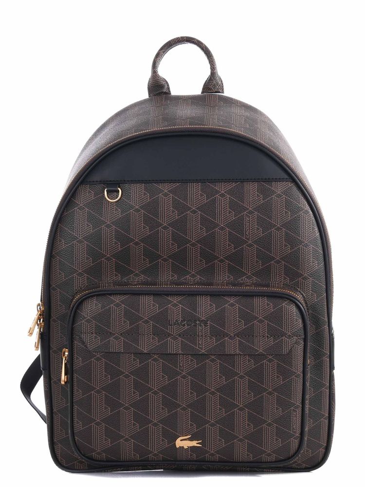 Lacoste Monogram Zip Pocket Backpack