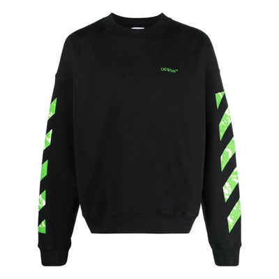 Off-White Diag Stripe Cotton Sweatshirt 'Black'
