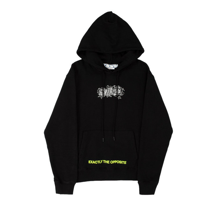 Off-White Graffiti Layer Slim Hoodie 'Black/White'