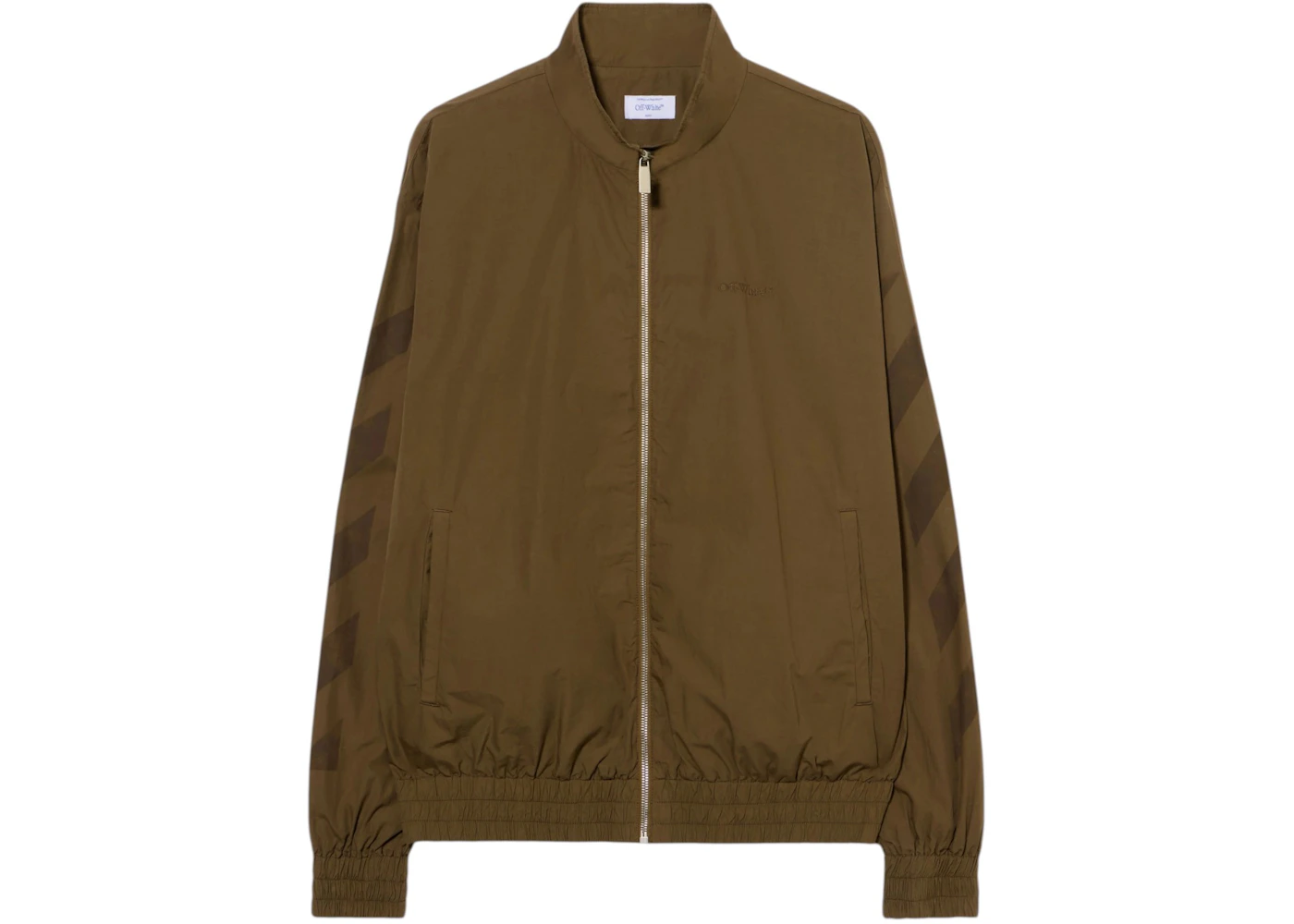 OFF-WHITE Diagonal Cotton Tracktop Army Green