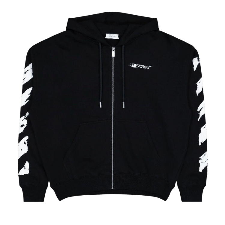 Off-White Ink Arrow Skate Zip Hoodie 'Black/White'