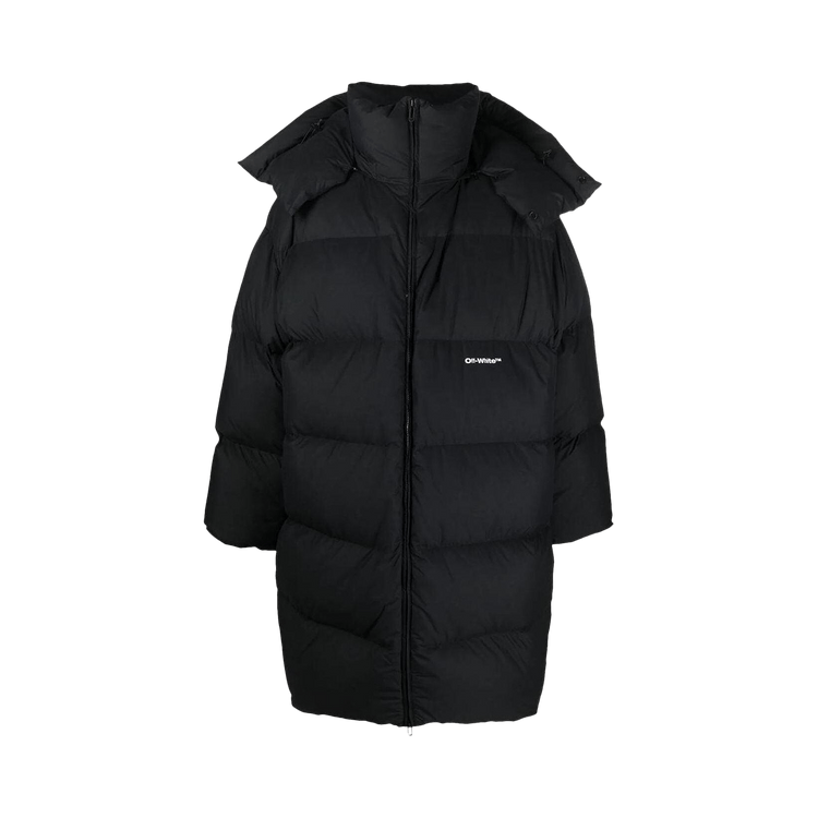 Off-White Bounce Hooded Down Long Puffer 'Black'