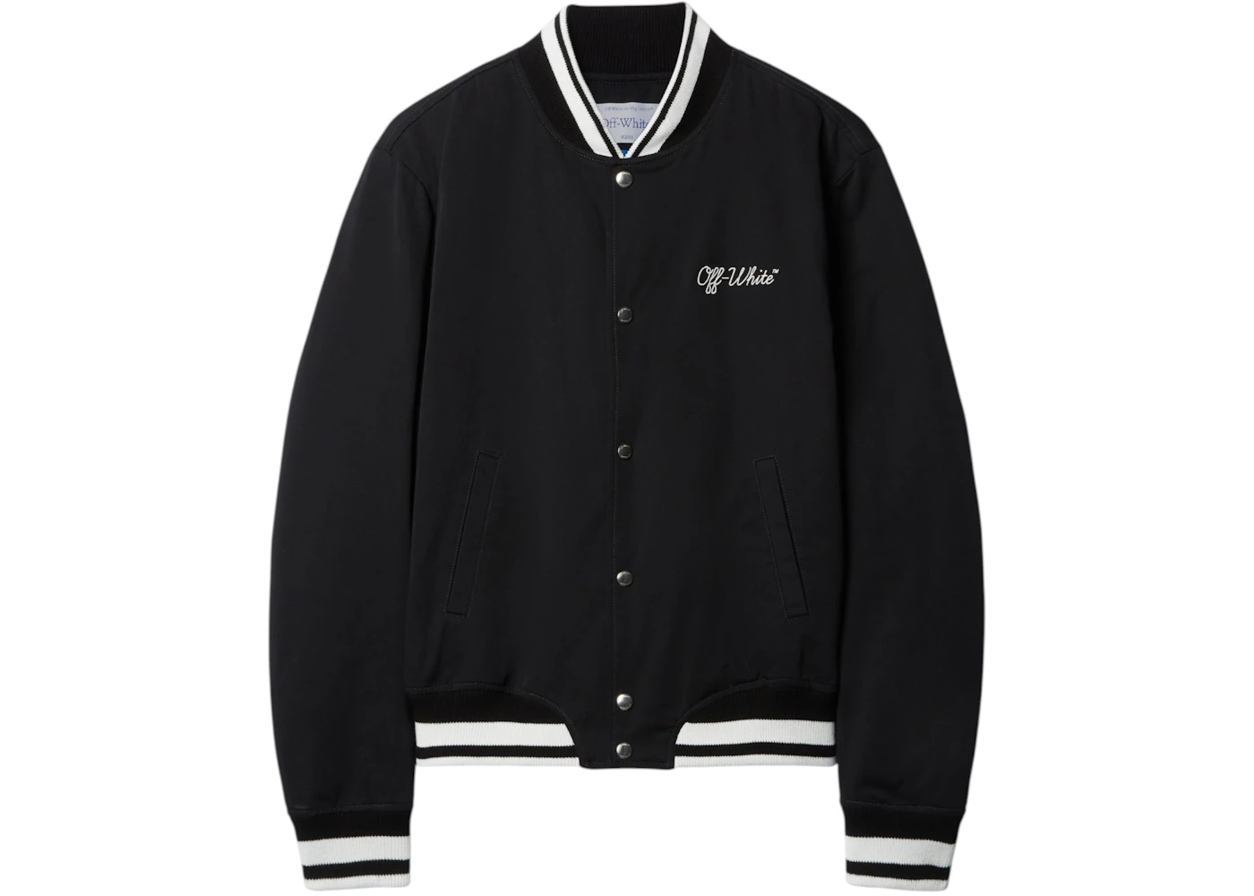 OFF-WHITE Script Cotgab Souvenir Varsity Jacket Black