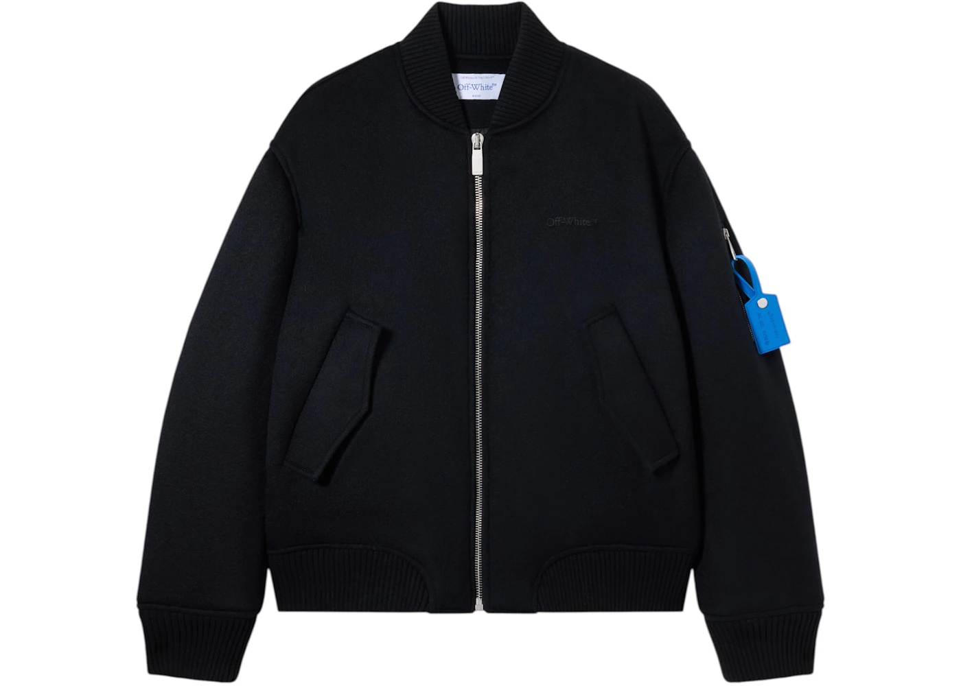 OFF-WHITE Quote Bomber Jacket Black/Dark Grey