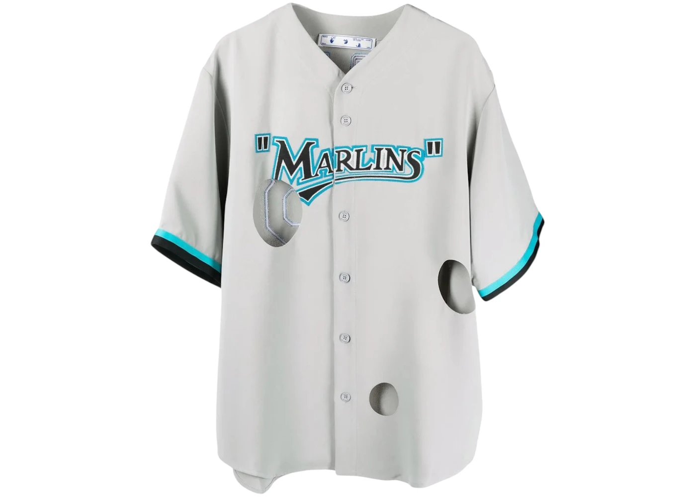 OFF-WHITE x MLB Miami Marlins Cut-Out Shirt Gray