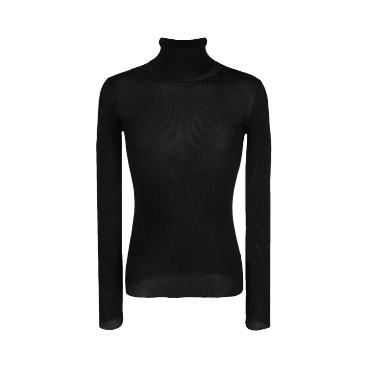 Off-White Helvet Fine Knit Rib Turtlneck 'Black'