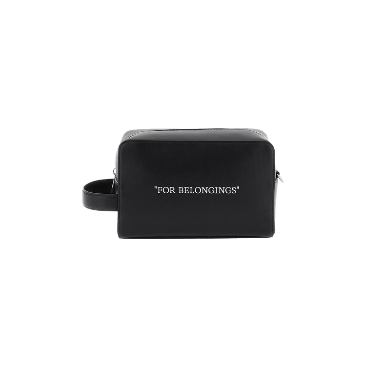 Off-White Quote Toiletry Pouch Bag 'Black/White'