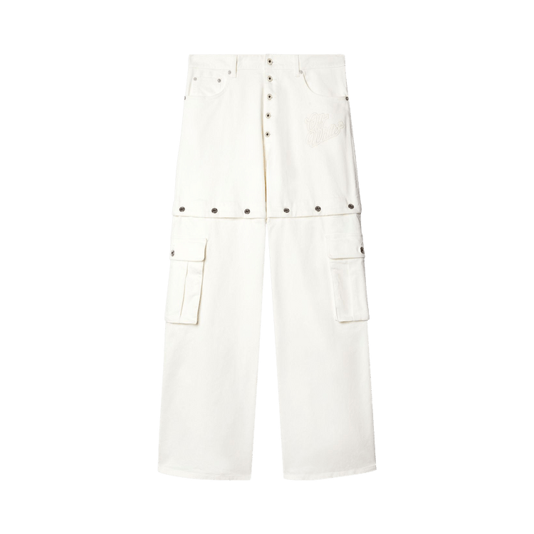 Off-White 90s Mid Rise Straight Leg Jeans 'White'