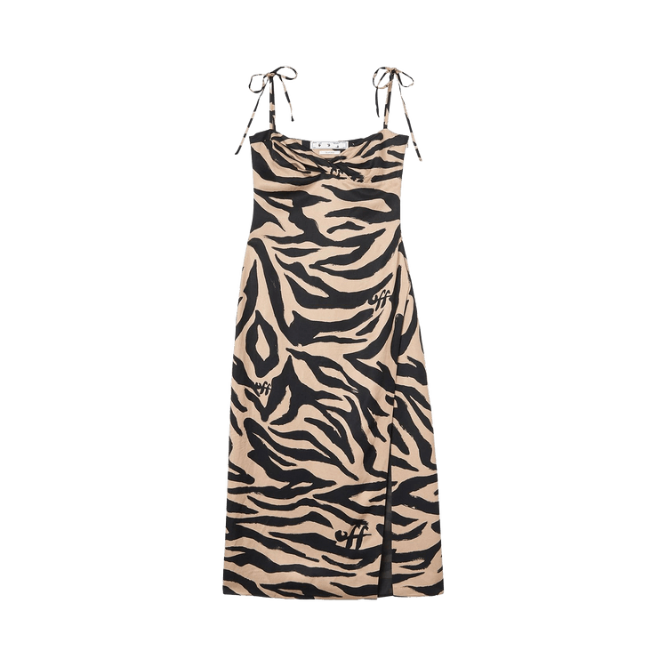 Off-White Zebra Twisted Long Dress 'Black'