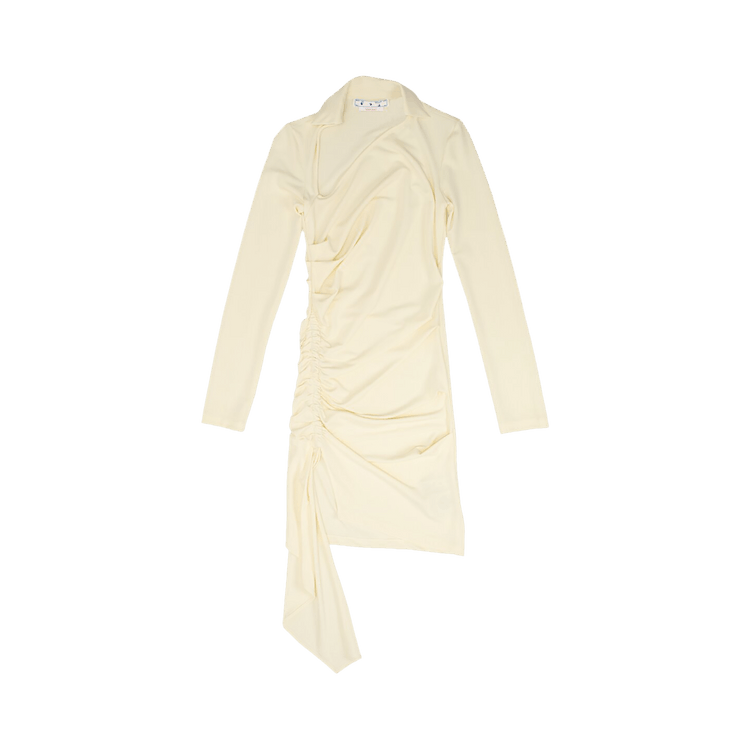 Off-White Vi-Crepe Draped Midi Dress 'White'