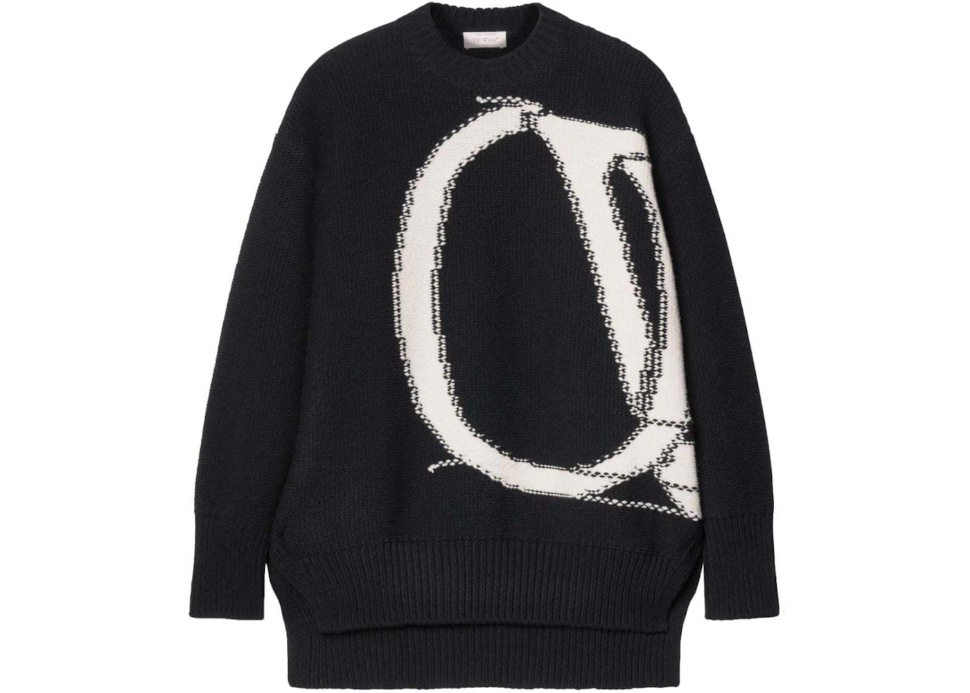 OFF-WHITE OW Maxi Logo-Intarsia Jumper Black