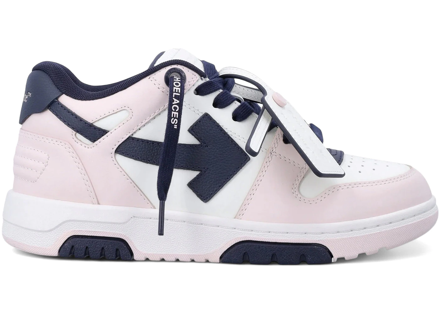 OFF-WHITE Out Of Office OOO Low Tops White Pink Dark Blue (Women's)