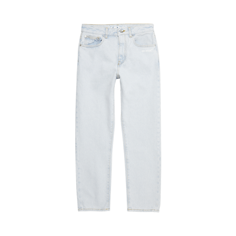 Off-White Diag Straight Leg 5 Pocket Jeans 'Light Blue/White'