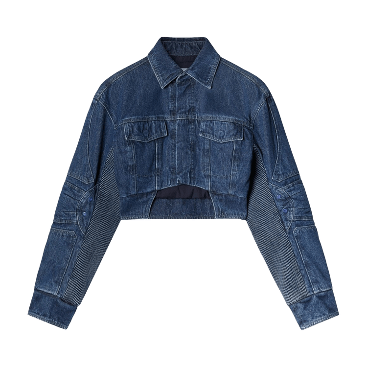 Off-White Motorcycle Hole Crop Jacket 'Blue'