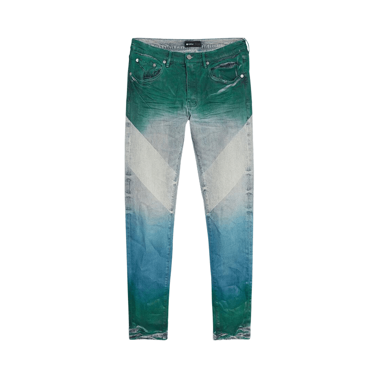 PURPLE BRAND Low Rise Skinny Coated Diagonal Jean 'Light Indigo/Multicolor'