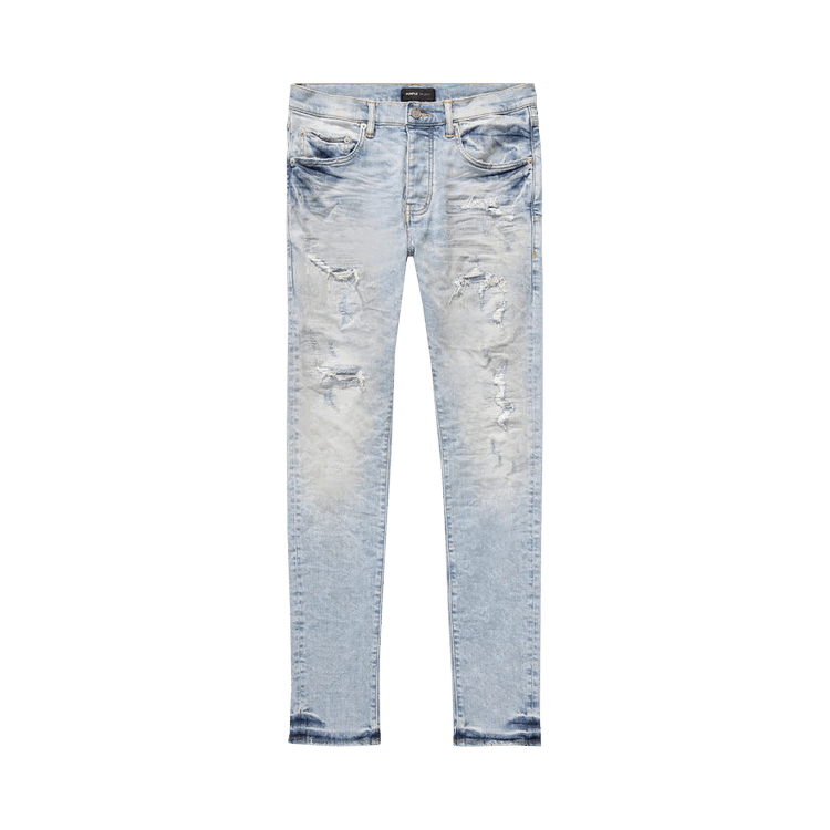 PURPLE BRAND Low Rise Skinny Jeans 'Worn Quilted Destroy Pocket'