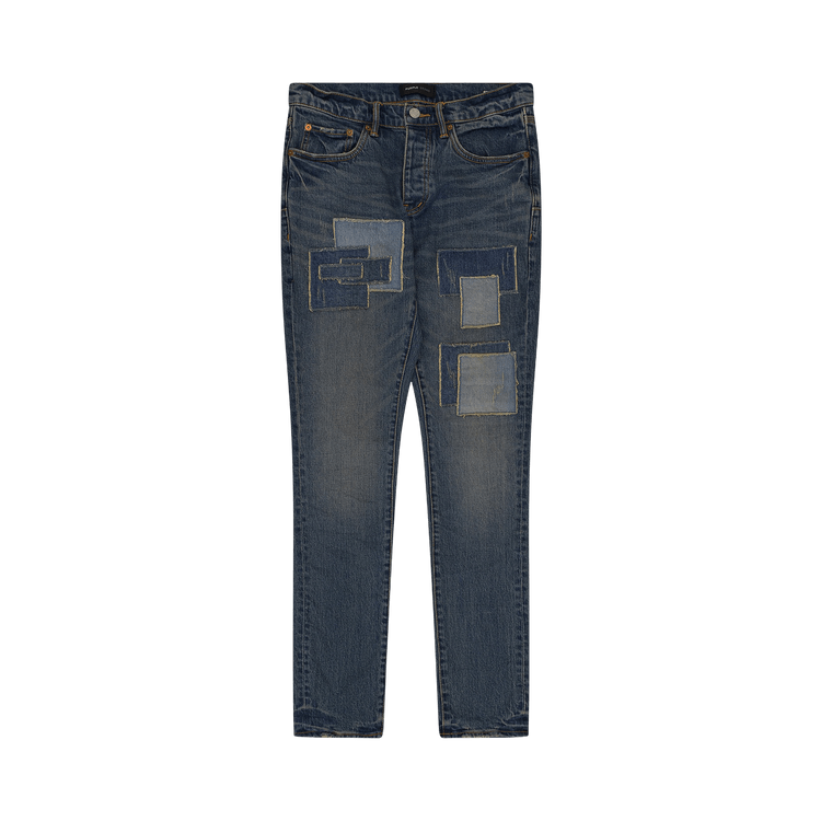 PURPLE BRAND Vintage Square Patch Repair Jeans 'Dark Indigo'