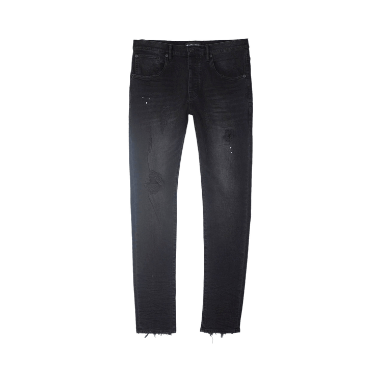 PURPLE BRAND Resin Repair Mid Rise Slim Jean 'Black'