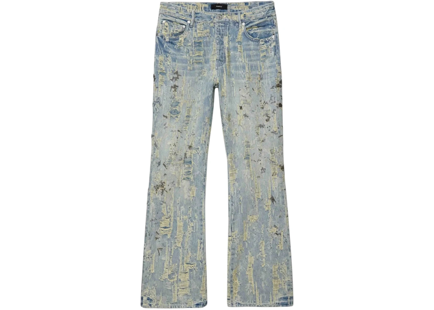 Purple Brand P026-BSDL226 Bead Splatter Destroy Jeans Indigo