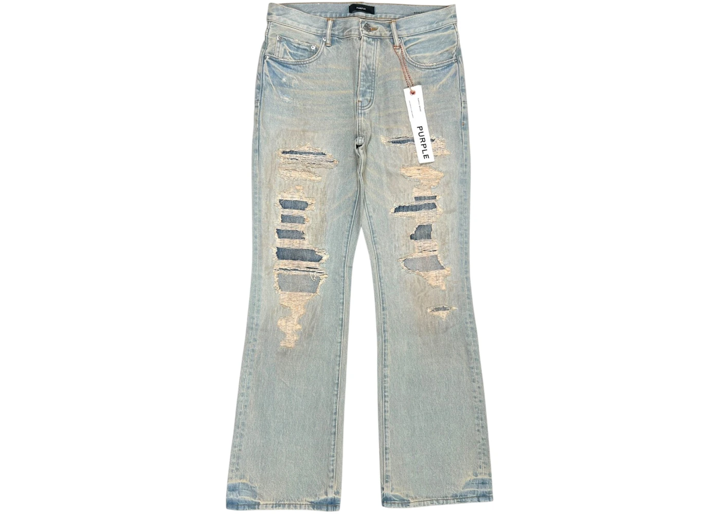 Purple Brand P026-SYDR226 Bootcut Destroy Repair Jeans Indigo